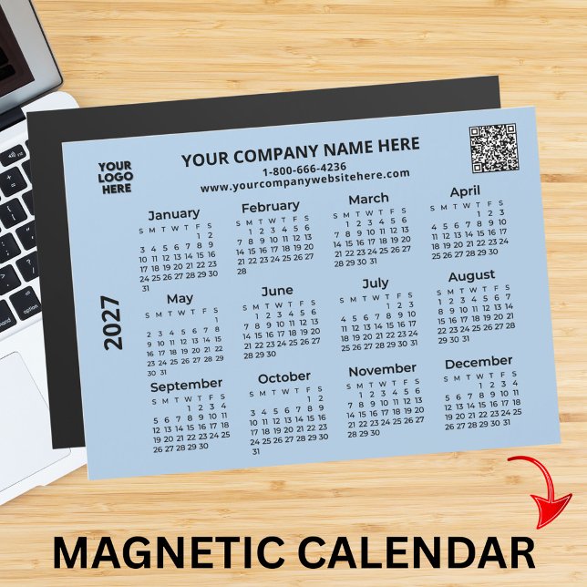2027 Business Your Logo QR Code Calendar Magnet  (Creator Uploaded)