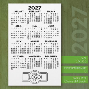 2027 Calendar - Basic Black Minimal Logo Stationery