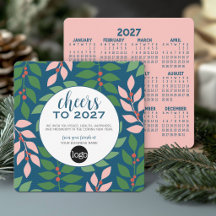 2027 Calendar Business Greeting with Logo - Cheers