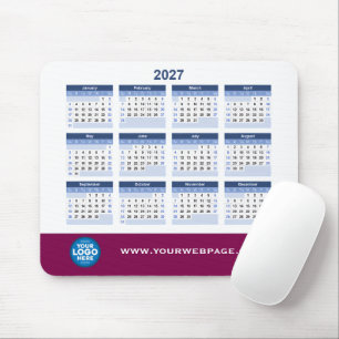 2027 Calendar Business Logo Mouse Pad