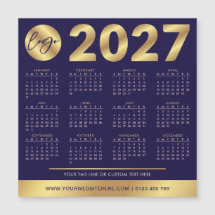 2027 Calendar Business Logo Navy & Gold Corporate