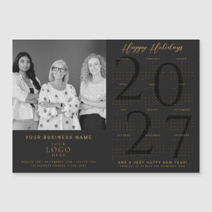 2027 Calendar Business Photo Logo BlackGold Magnet