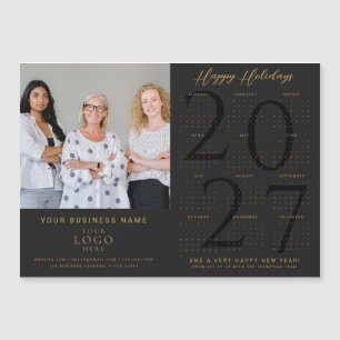 2027 Calendar Business Photo Logo BlackGold Magnet