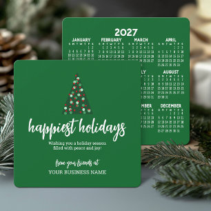 2027 Calendar Christmas Tree Modern Business Logo Holiday Card