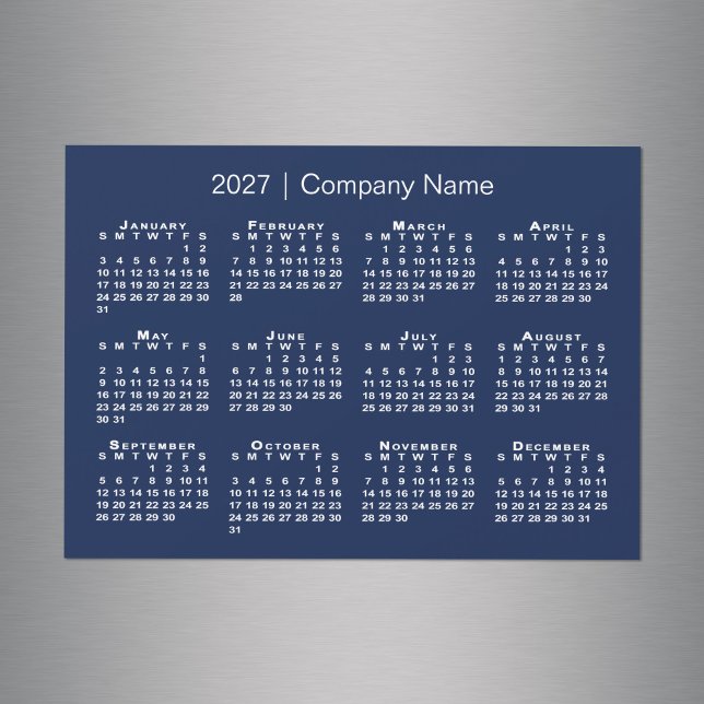2027 Calendar Company Name Navy Blue Magnet (2027 Calendar Company Name Navy Blue Magnet)