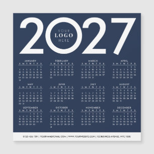2027 Calendar Corporate Business Logo Navy Blue