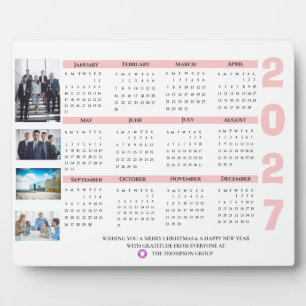 2027 Calendar Corporate Photo Christmas New Year Plaque