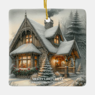 2027 Calendar Cottagecore Christmas Business Ceramic Ornament