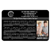 2027 Calendar Custom Business Logo Name Photo Blk