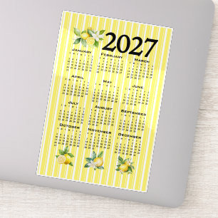 2027 Calendar, Greek Fret, Cosmic Latte on Blue
