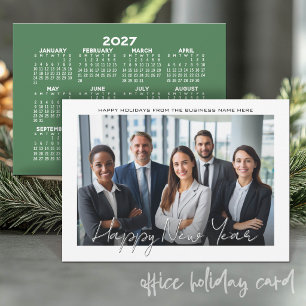 2027 Calendar - HNY Photo - Handwritten Script Holiday Card