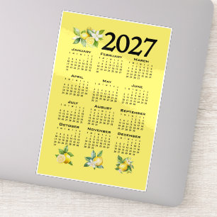 2027 Calendar Italian Style Lemons Yellow