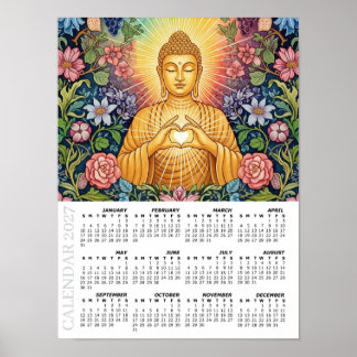 2027 Calendar, Large, Buddha / Heart of Light Poster