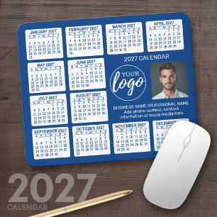2027 Calendar - logo, photo business Mouse Pad