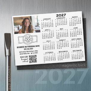 2027 Calendar Magnet -- logo, QR Code, Photo