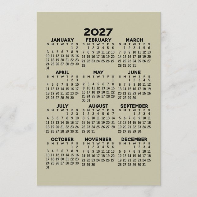 2027 Calendar - MCM Pattern on Back Programme (Front)