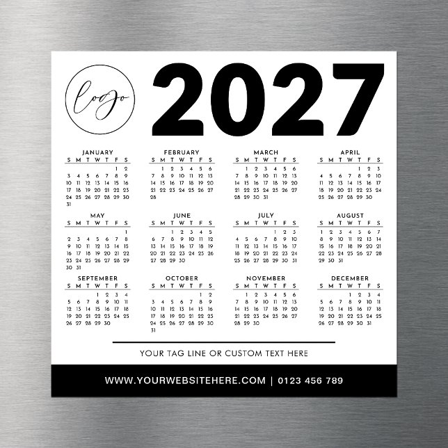 2027 Calendar Minimalist Modern Simple Custom Logo (Creator Uploaded)