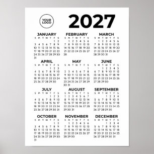2027 Calendar Modern Business Corporate with Logo Poster