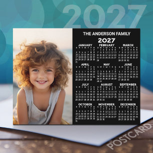 2027 Calendar - Photo Full Year View Modern Postcard