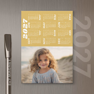 2027 Calendar: Photo Minimalist Modern Magnet