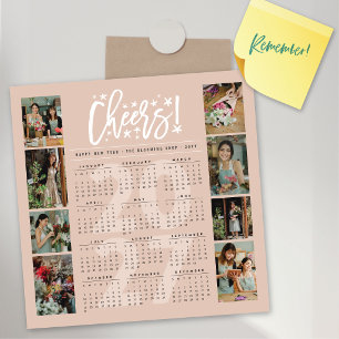 2027 Calendar Starry Cheers 8 Photo Holiday Card