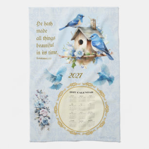 2027 Calendar Towel Bluebirds Ecclesiastes 3:11