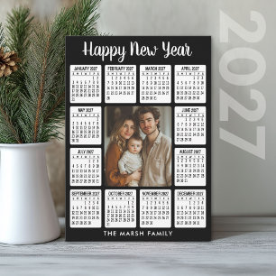 2027 Calendar - Vertical Photo in the Centre Holiday Card