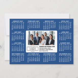 2027 Calendar with logo Contact Information Holiday Card