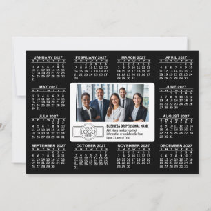 2027 Calendar with logo Contact Information Holiday Card