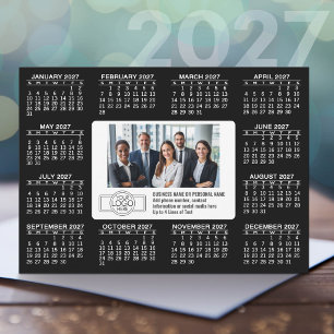 2027 Calendar with logo Contact Information Holiday Card