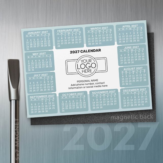 2027 Calendar with logo Contact Information Magnet (2027 Calendar)