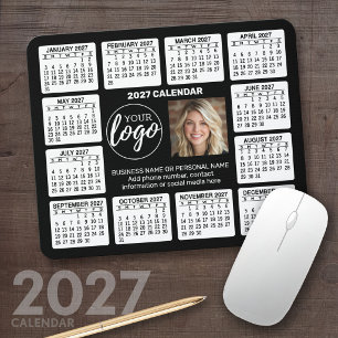 2027 Calendar with logo Contact Information Mouse Pad