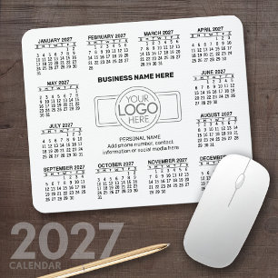 2027 Calendar with logo Contact Information Mouse Pad