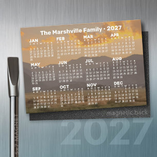 2027 Calendar with Mountains - Magnetic Card