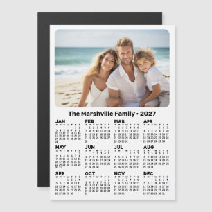 2027 Calendar with Photo Custom Text Magnetic Card
