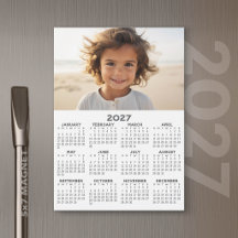 2027 Calendar with Photo - Full Year Magnetic Card