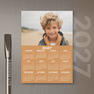 2027 Calendar with Photo - Full Year Magnetic Card