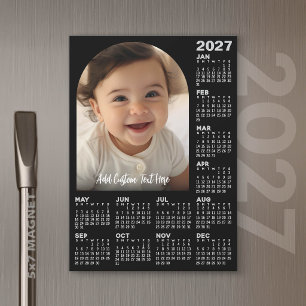 2027 Calendar with Photo - Full Year Magnetic Card