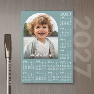2027 Calendar with Photo - Full Year Magnetic Card
