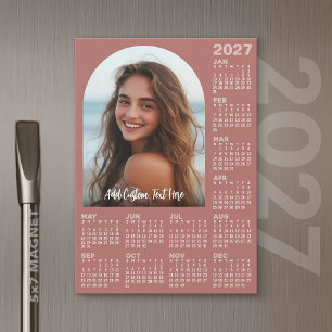 2027 Calendar with Photo - Full Year Magnetic Card