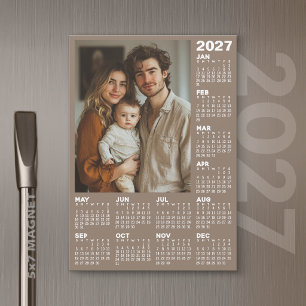 2027 Calendar with Photo - Full Year Magnetic Card