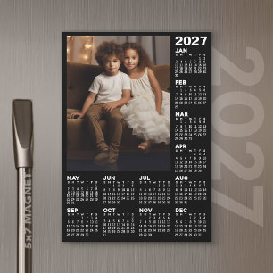 2027 Calendar with Photo - Full Year Magnetic Card