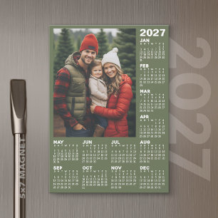 2027 Calendar with Photo - Full Year Magnetic Card