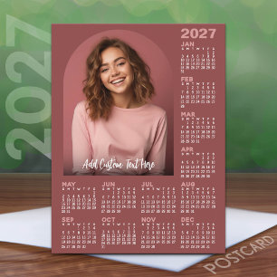2027 Calendar with Photo - Full Year Postcard