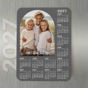 2027 Calendar with Photo - Modern Arch Magnet