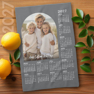 2027 Calendar with Photo - Modern Arch Tea Towel