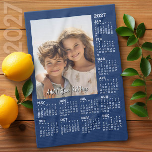 2027 Calendar with Photo - Modern Tea Towel