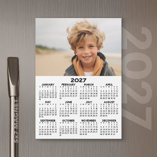 2027 Calendar with Photo - Year View Magnetic Card