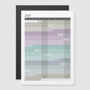 2027 Colourful Calendar Magnetic Card