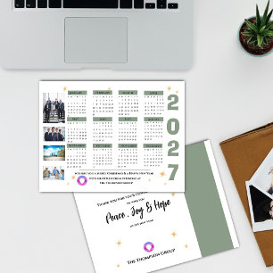2027 Company Calendar Corporate Christmas Photo Holiday Postcard